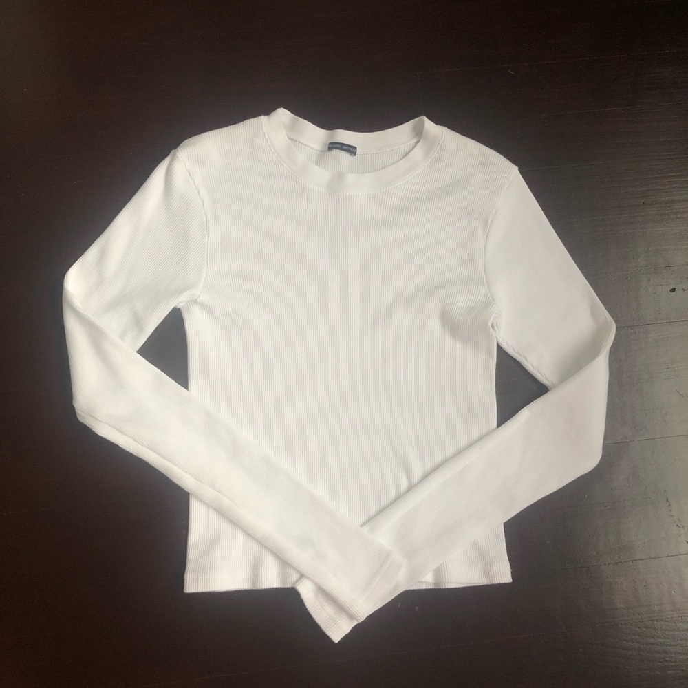 BRANDY MELVILLE basic white long sleeve shirt